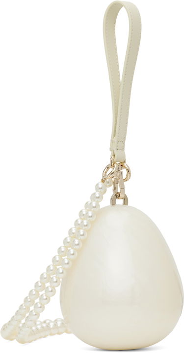 Håndtaske Simone Rocha Simone Rocha Micro Pearl Egg Shaped Bag Hvid | BAG110B 0773, 2