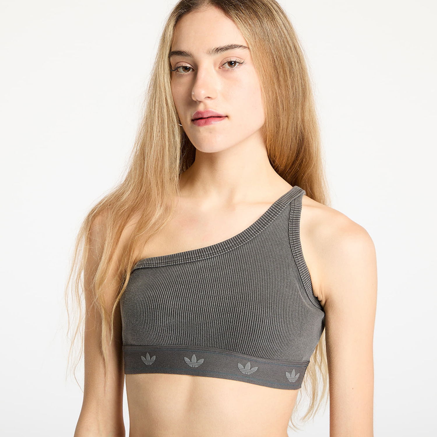 Bh adidas Originals Ribbed One Shoulder Top Grå | JC7558, 1
