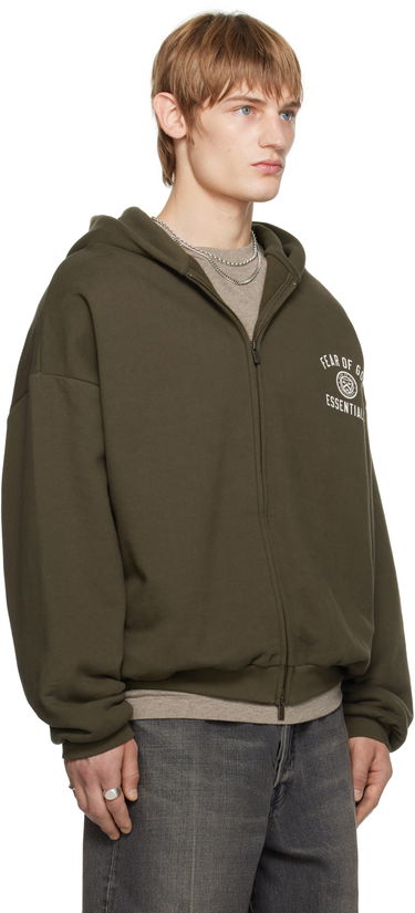 Sweatshirt Fear of God Fear of God ESSENTIALS Heavy Fleece Full Zip Hoodie Grøn | 192HO246245F, 1