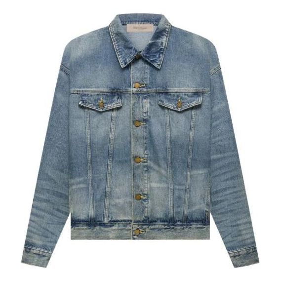 Jakke Fear of God Essentials Denim Trucker Jacket Blå | FOG-FW22-005