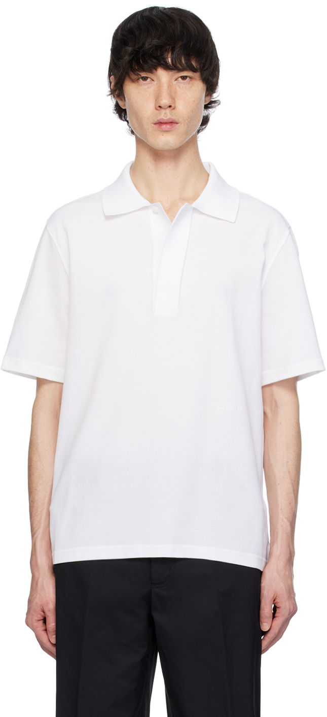Polo skjorte LANVIN Spread Collar Polo Tee Hvid | RM-PL0011-J011-P24, 0