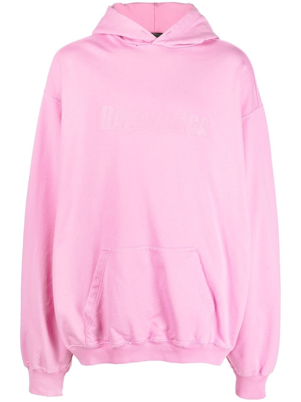 Sweatshirt Balenciaga Destroyed Logo-Print Hoodie Lyserød | 729361TNVL2, 0