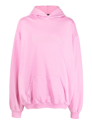 Sweatshirt Balenciaga Destroyed Logo-Print Hoodie Lyserød | 729361TNVL2