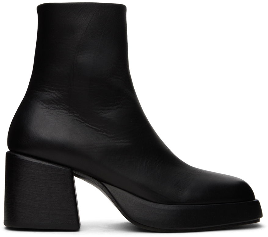 Skopleje Marsèll Marsèll Plattino Block Heel Leather Ankle Boots Sort | MW7020 199, 0