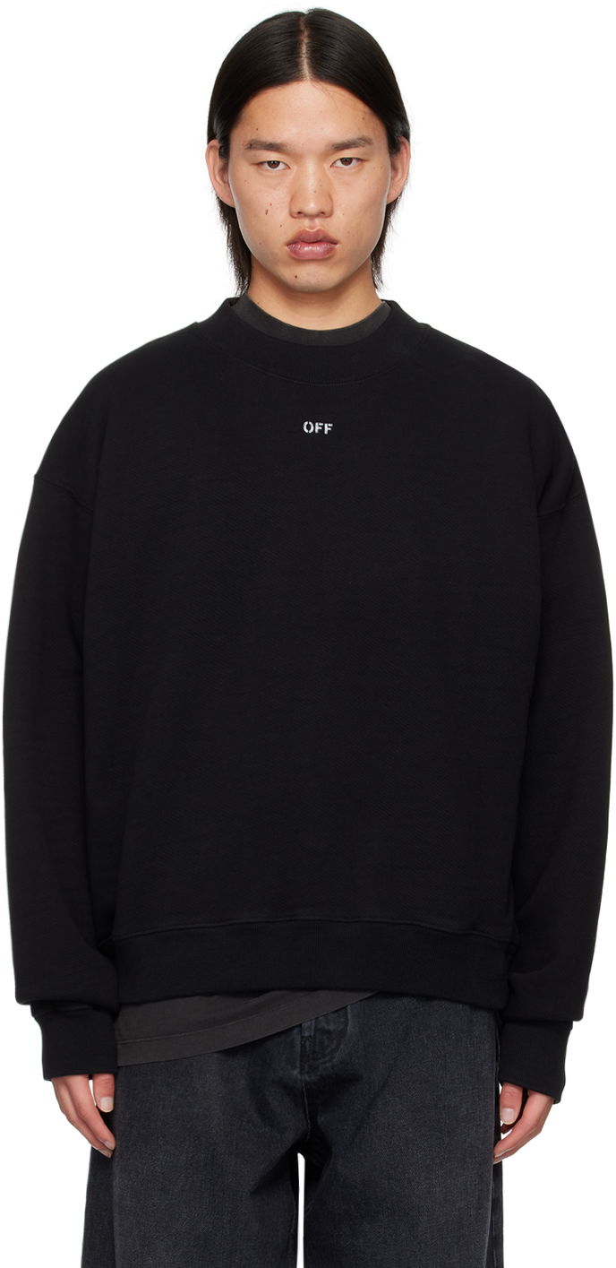 Sweatshirt Off-White Black Off Stamp Skate Crewneck Sweatshirt Sort | OMBA054C99FLE0061001