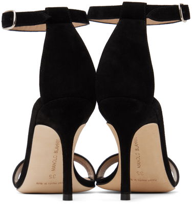 Tøj Manolo Blahnik Manolo Blahnik Chaos Suede Heeled Sandals Sort | 9XX-0740, 1
