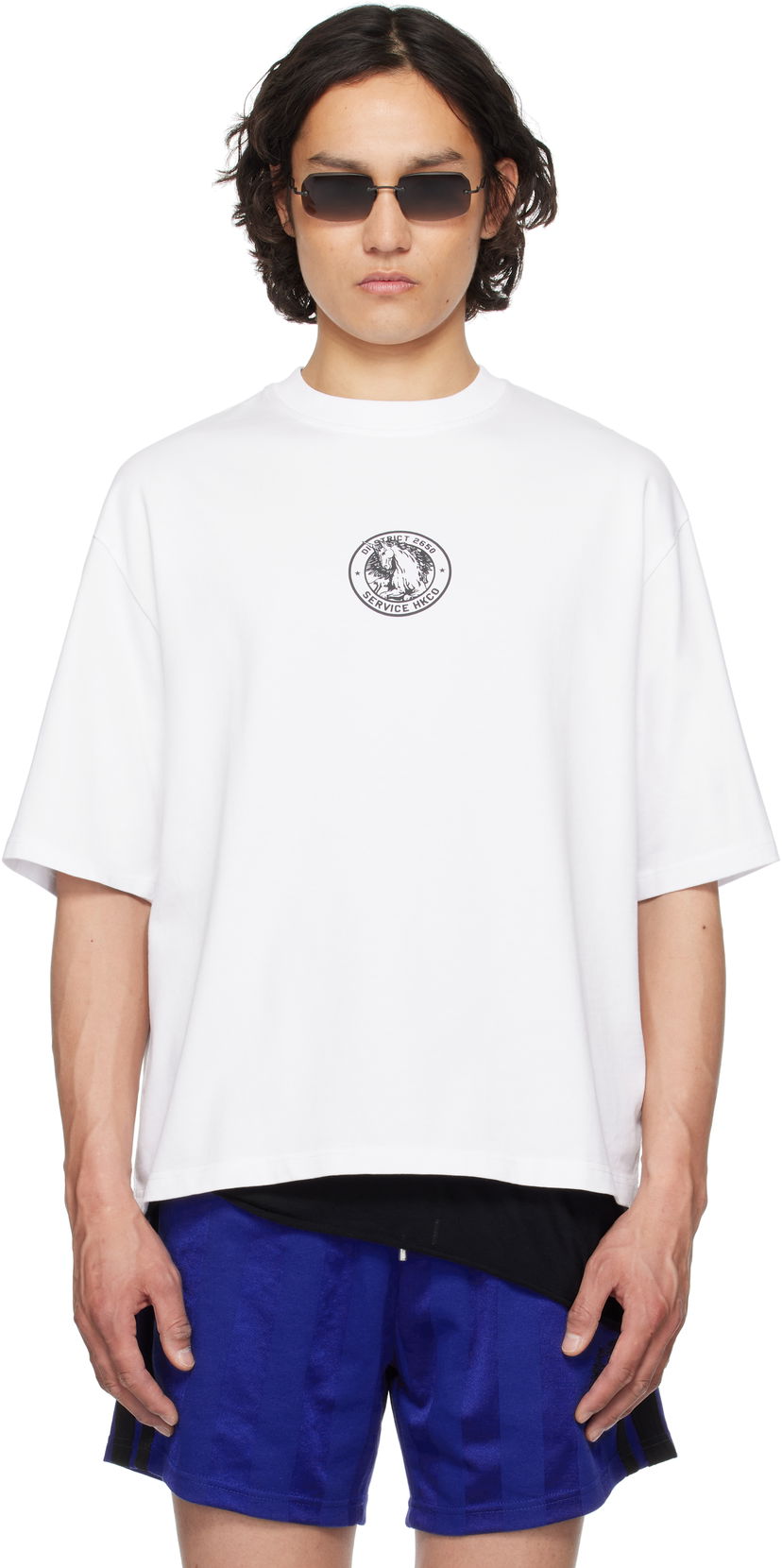 T-shirt Han Kjøbenhavn Han Kjobenhavn 'Officer' Print Oversized T-Shirt Hvid | M-134365