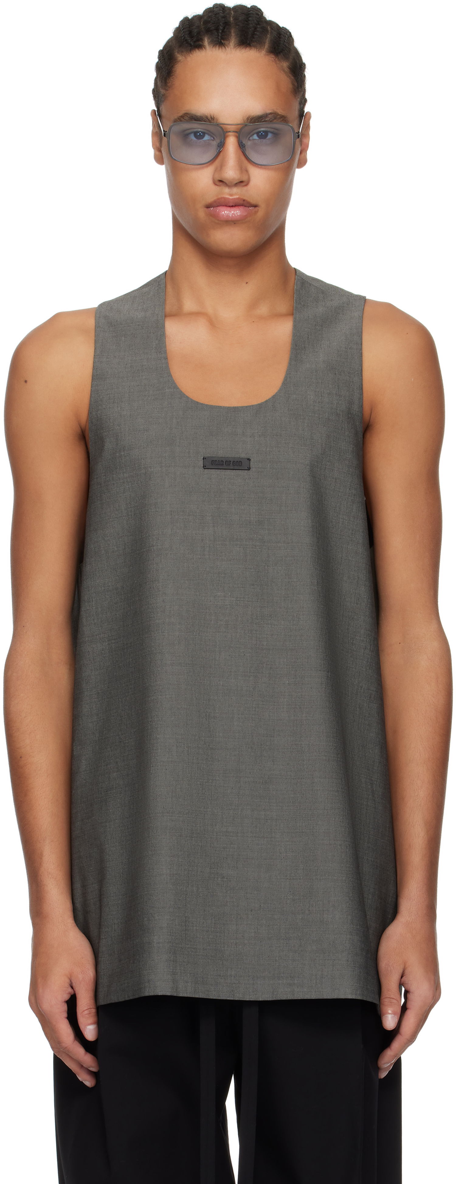 Tanktop Fear of God Fear of God Oxford Tank Top Grå | FGE250-503OXF, 0