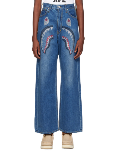 Jeans BAPE Indigo Shark Blå | 001DPJ802001L