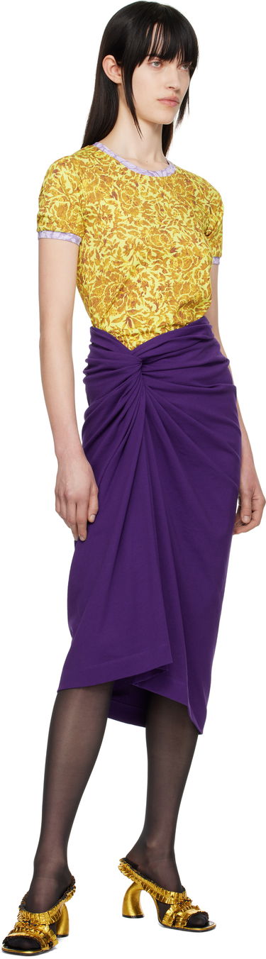 Nederdel Dries Van Noten Dries Van Noten Knotted Jersey Midi Skirt Lilla | 251-011140-1603, 3