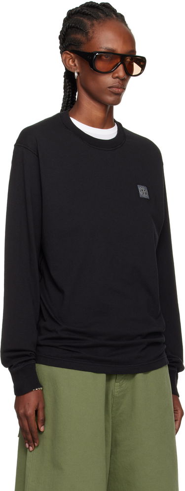 T-shirt Stone Island Organic Cotton Jersey 'Fissato' Effect Long Sleeve T-Shirt by Stone Island Hvid | K2S15 2100030 S0057, 4