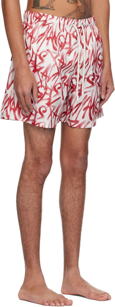 Badetøj Palm Angels Palm Angels Graffiti Print Swim Shorts Hvid | PMFD012S25FAB0010325, 1