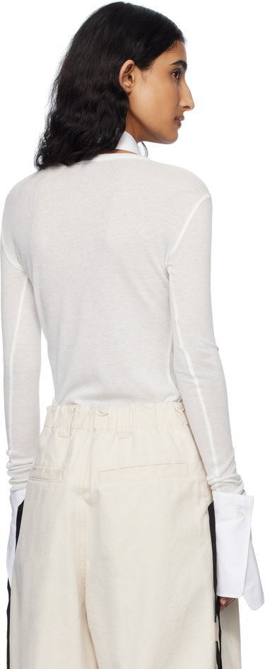 Skjorte Ann Demeulemeester Ann Demeulemeester Fiene Long Sleeve T-Shirt Hvid | 2510-W-JTS12-FA570-002, 2