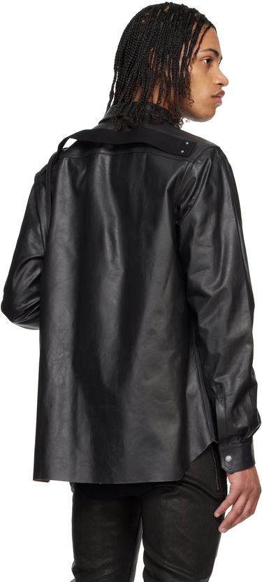Skjorte Rick Owens Rick Owens Hollywood Leather Overshirt Sort | RU01E5729 LTP, 2