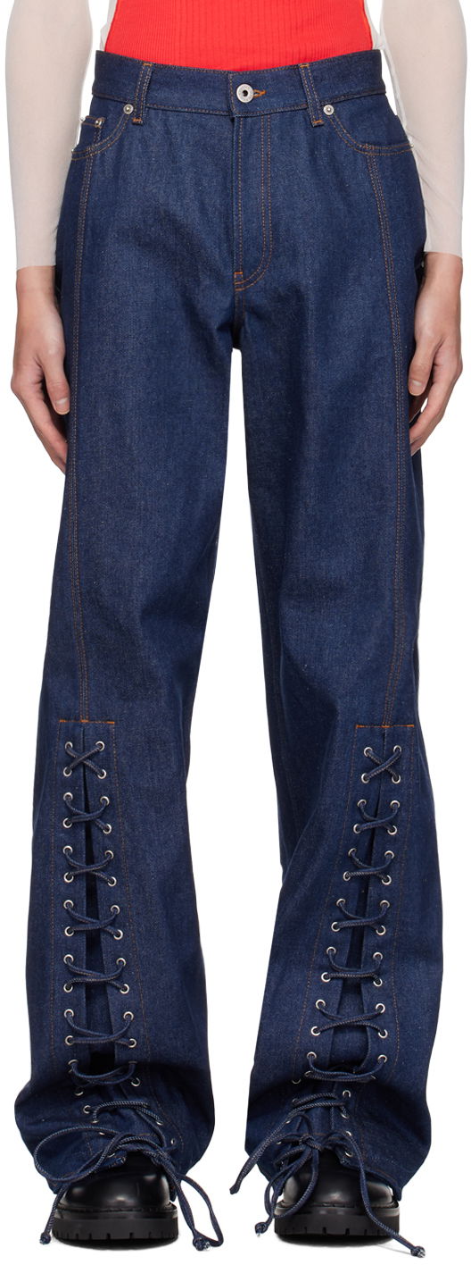 Jeans Jean Paul Gaultier Jean Paul Gaultier Lacing Detail Jeans Blå | 24/30-F-PA151P-D015-55