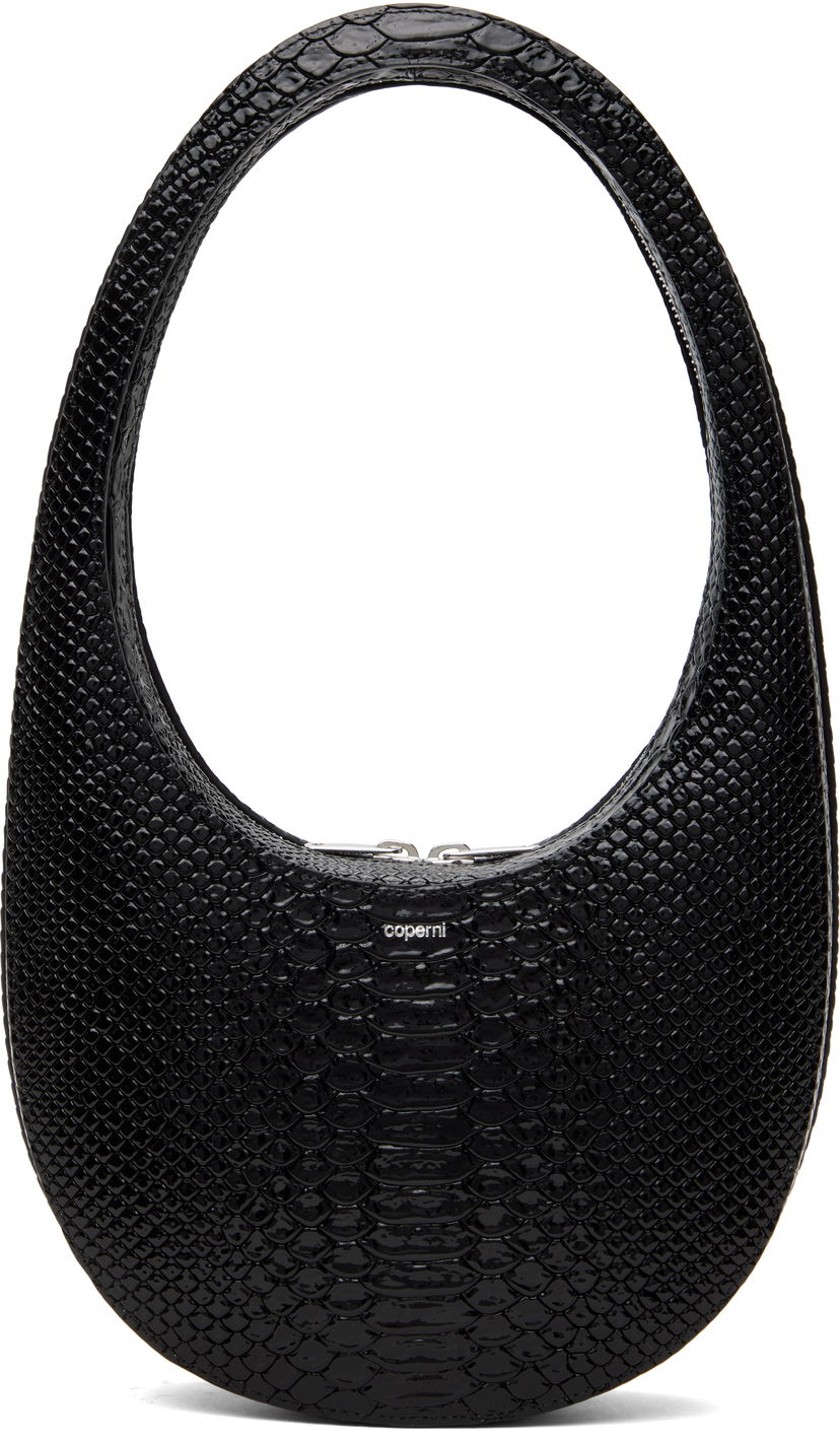 Håndtaske Coperni Coperni Python Embossed Swipe Bag Sort | COPBA01F6047