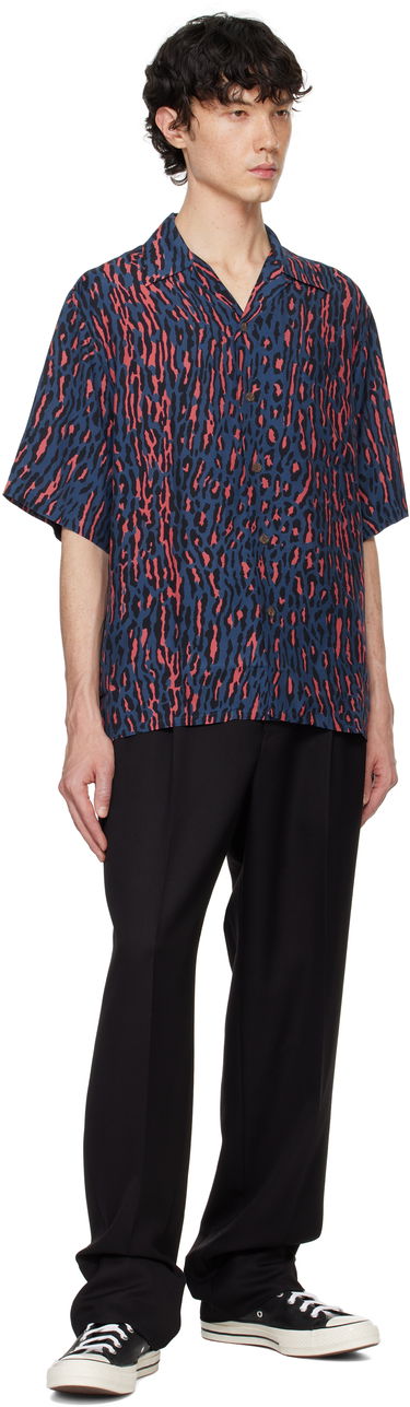 Skjorte WACKO MARIA WACKO MARIA Leopard Print Short Sleeve Shirt Blå | 24FWE-WMS-HI01, 3