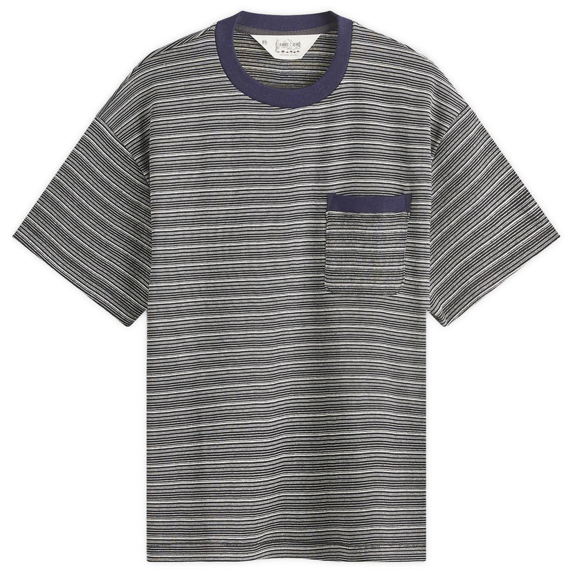 T-shirt Brain Dead Zig Zag Stripe T-Shirt Grå | F24T00003935-BLK