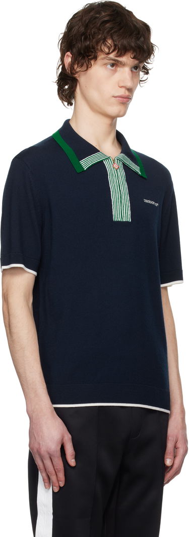 Polo skjorte Casablanca Casablanca Tennis Polo Mørkeblå | MPS25-KW-846-01, 2