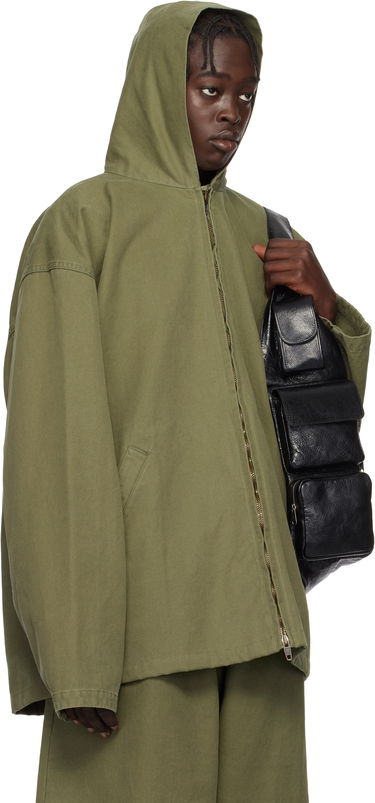 Sweatshirt Balenciaga Balenciaga Hooded Zip-Up Jacket Grøn | 808823TRP103420, 1