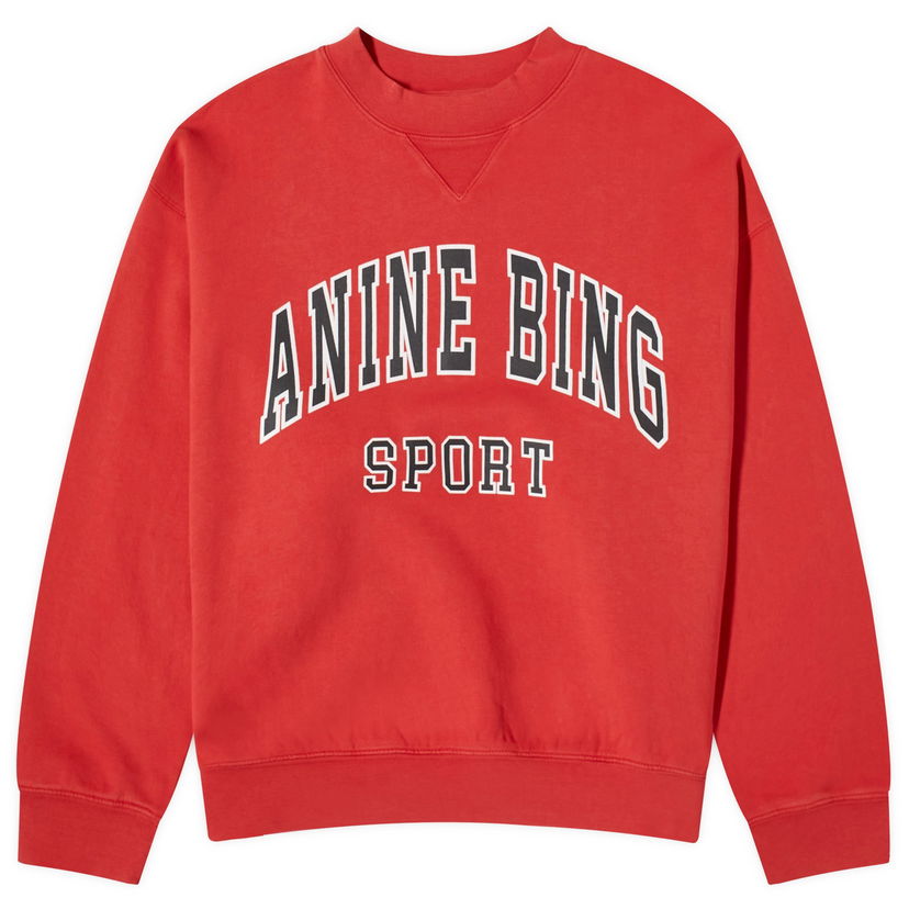 Sweatshirt Anine Bing Jaci Sport Logo Sweatshirt Rød | A-08-5296-610