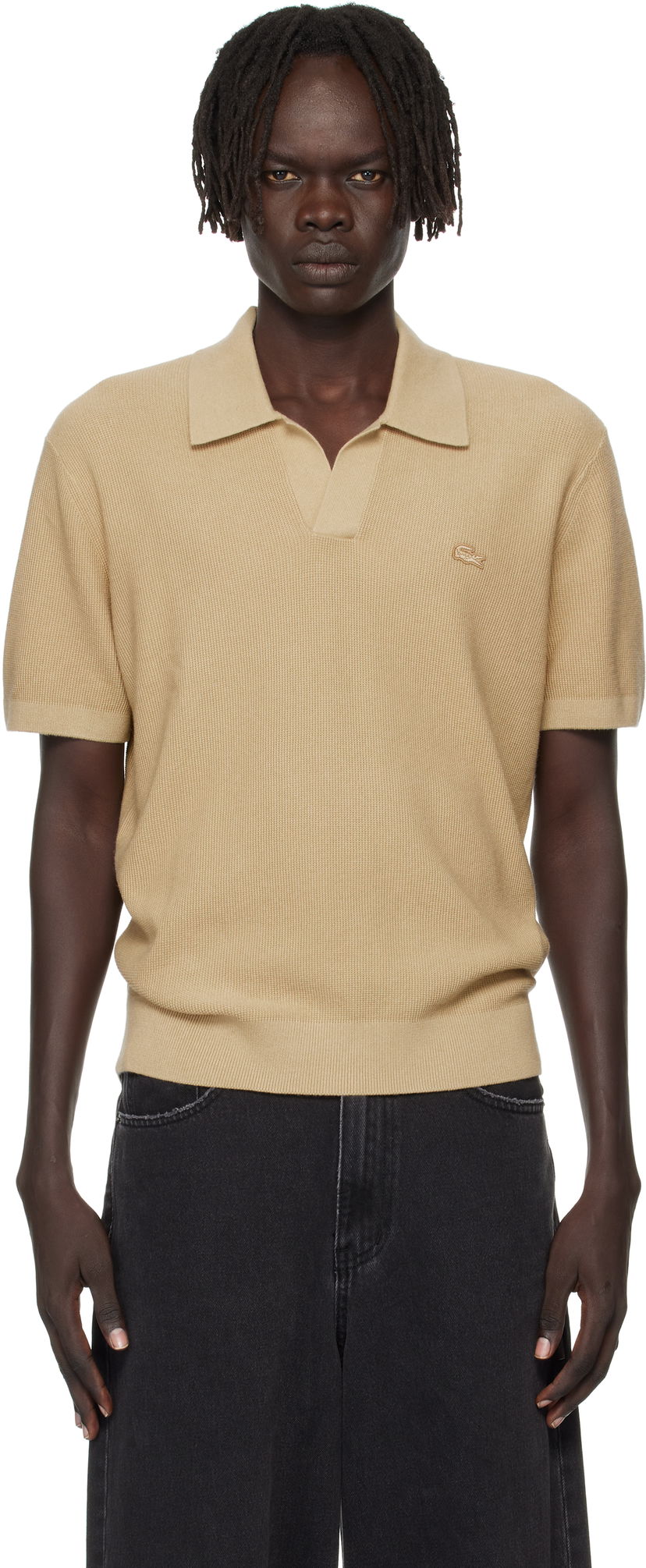 Polo skjorte Lacoste Lacoste Open Collar Polo Beige | AH5186_02S