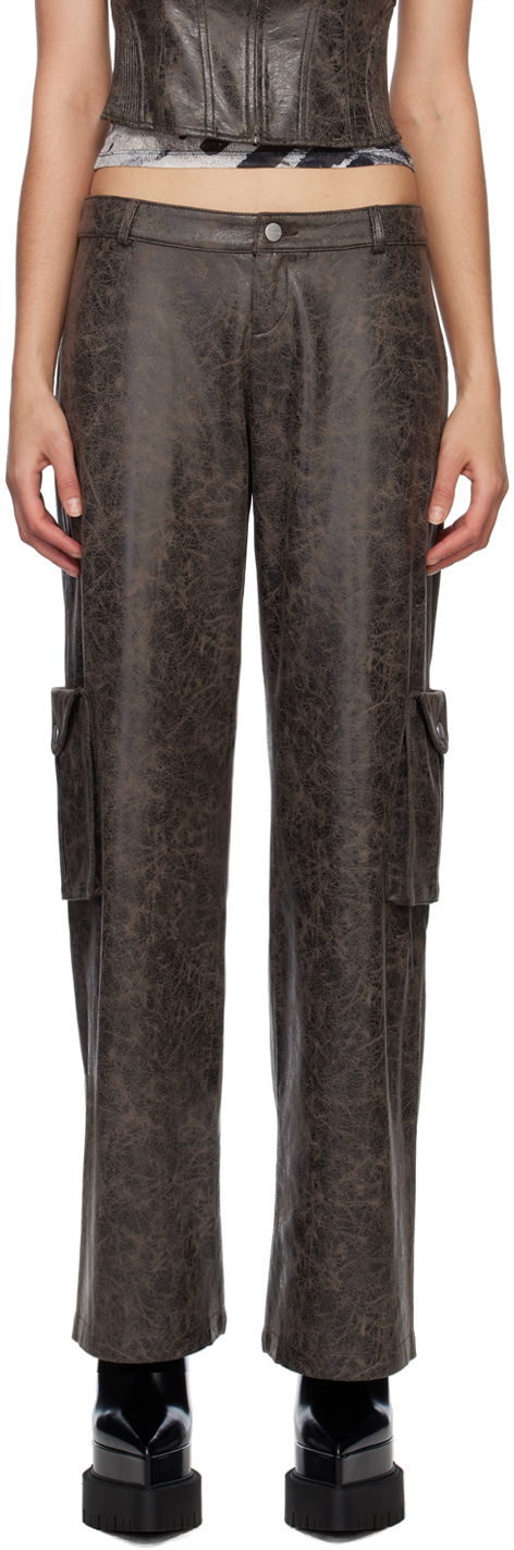 Cargo bukser Miaou Miaou Elias Faux-Leather Cargo Pants Brun | 1034DVSVAR, 0