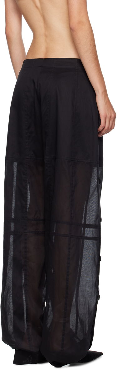Bukser Jil Sander Jil Sander Cotton Muslin Snap Button Trousers Sort | J01KA0185_J45014, 2