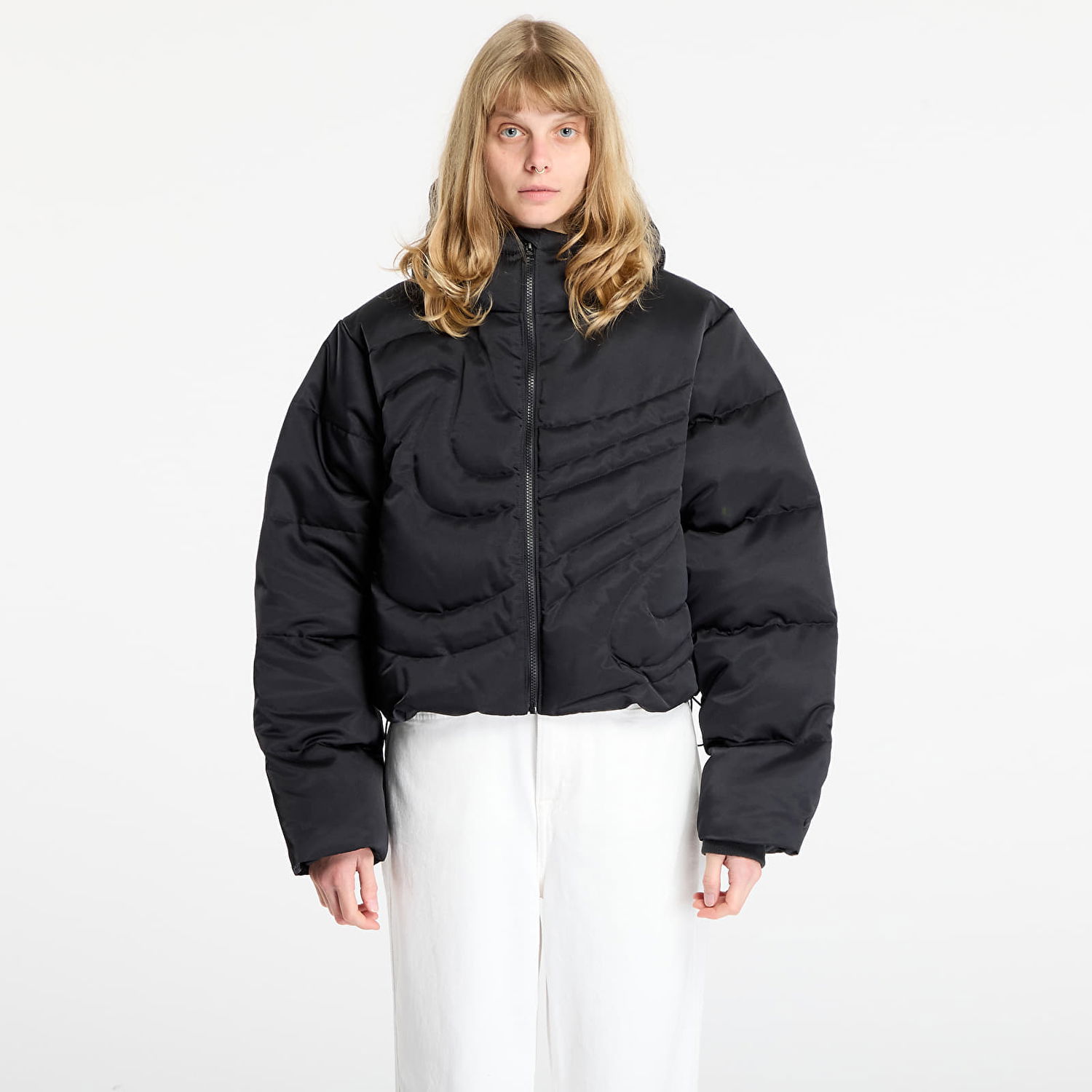 Puffer jakke Nike Sportswear Swoosh Series Therma-FIT Oversized Down Puffer Jacket Sort | IB2005-010, 0