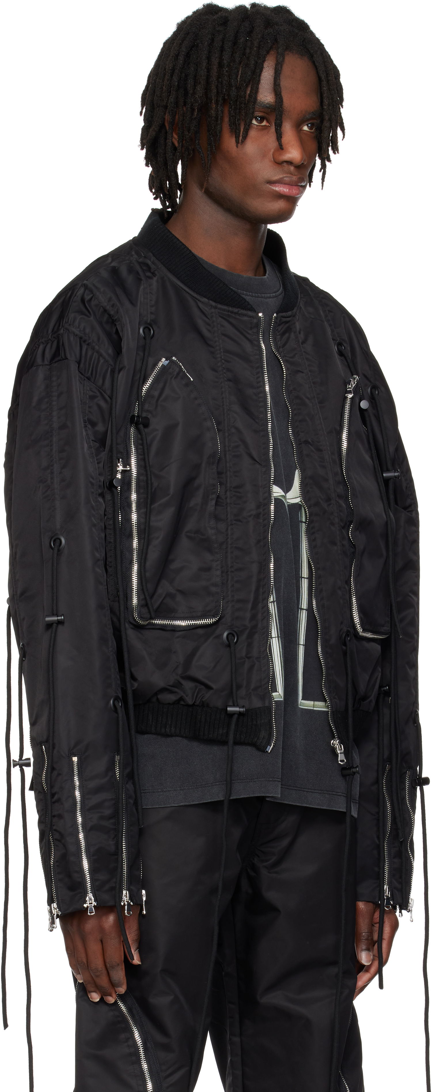 Bomberjakke Who Decides War Who Decides War String Theory Bomber Jacket Sort | 1131410002SS25, 1