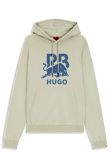 Sweatshirt BOSS RB cotton-terry hoodie with bull graphic Beige | 50549313, 0