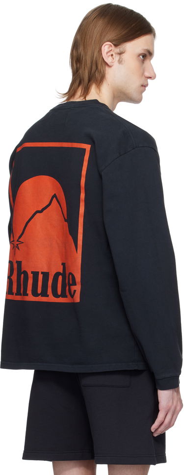 Sweater Rhude Rhude Moonlight Badge Long Sleeve T-Shirt Sort | RHSS25TT16012, 2
