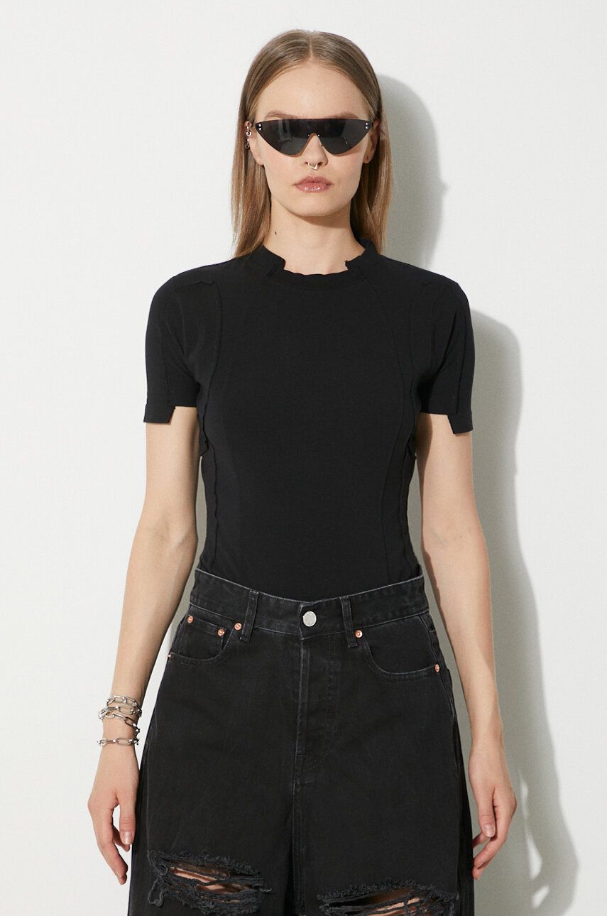 T-shirt VETEMENTS VETEMENTS Blackout Cut-Up Fitted T-Shirt Sort | UE64TR100B, 0