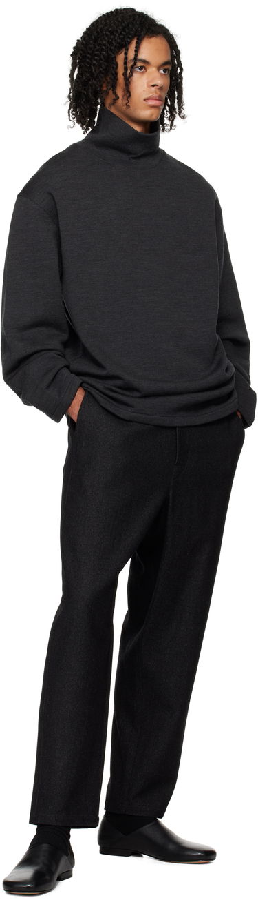 Sweater LEMAIRE Lemaire Mock Neck Sweatshirt Sort | TO1287 LJ1020, 3