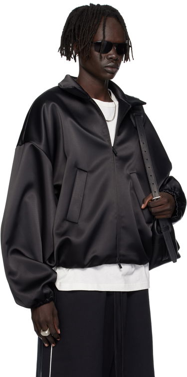 Bomberjakke Fear of God ESSENTIALS Bonded Satin Zip-Up Bomber Jacket Sort | 202SP258070F, 1