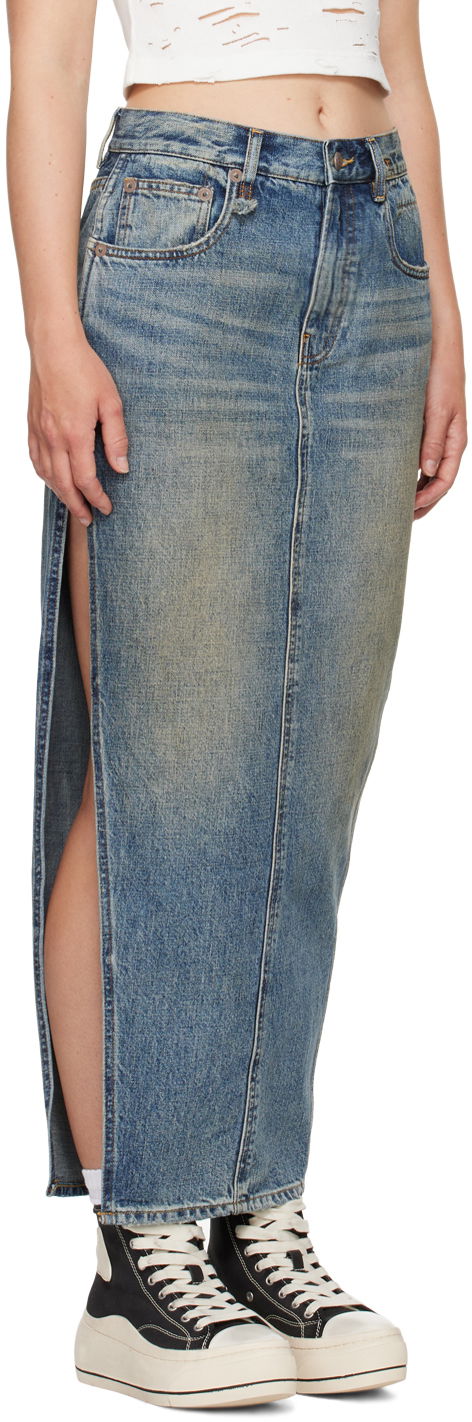 Nederdel R13 R13 Devon Side Slit Maxi Denim Skirt Blå | R13WD102-D213A, 1