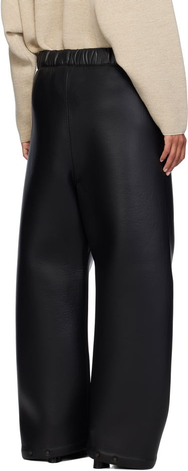 Bukser Fear of God Fear of God Neoprene Knee Pleat Wide Leg Faux-Leather Trousers Sort | FG840-318PCN, 2