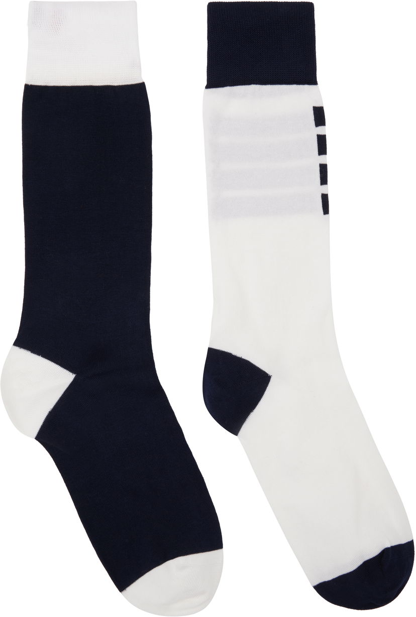 Sokker Thom Browne Thom Browne Funmix 4-Bar Mid Calf Socks Flerfarvet | FAS228F-Y3012