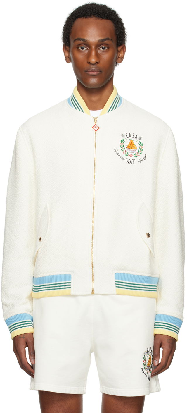 Bomberjakke Casablanca Bomber Jacket Hvid | MPS24-OT-102-01