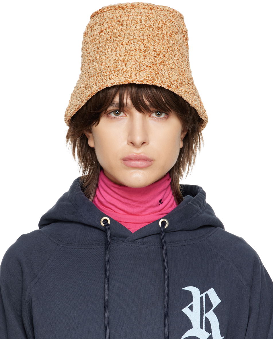 Hat BY FAR Textured Knit Bucket Hat Beige | 23CRROBTNCHEN, 0