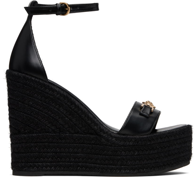 Sneakers og sko Versace Medusa '95 Leather Wedge Sandals Sort | 1014100_DVT2P