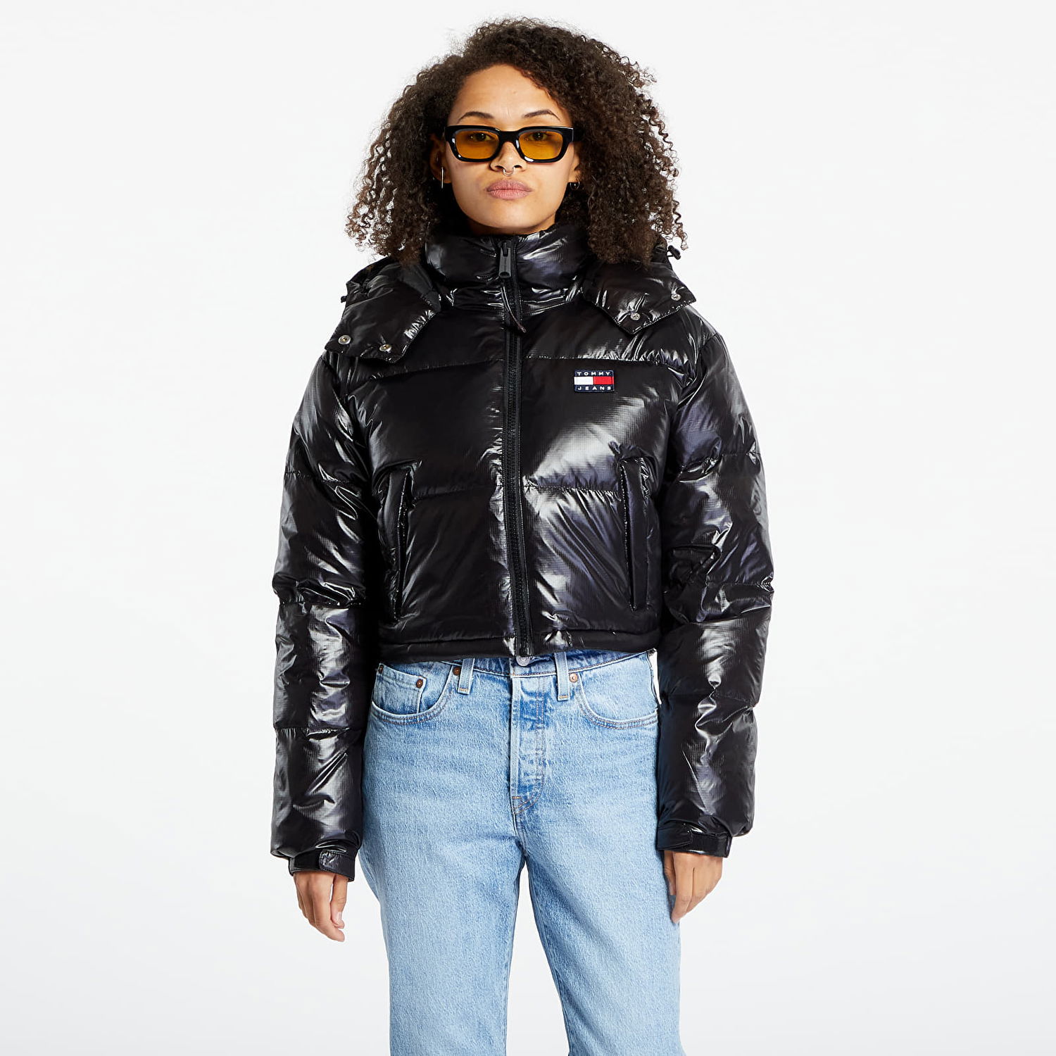 Puffer jakke Tommy Hilfiger Alaska Cropped Puffer Jacket Sort | DW0DW16572 BDS, 0