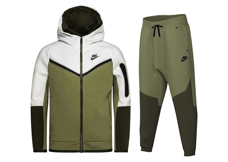 Træningsdragt Nike Kids' Tech Fleece Hoodie & Joggers Set Grøn | CU9223 121/CU9213 334