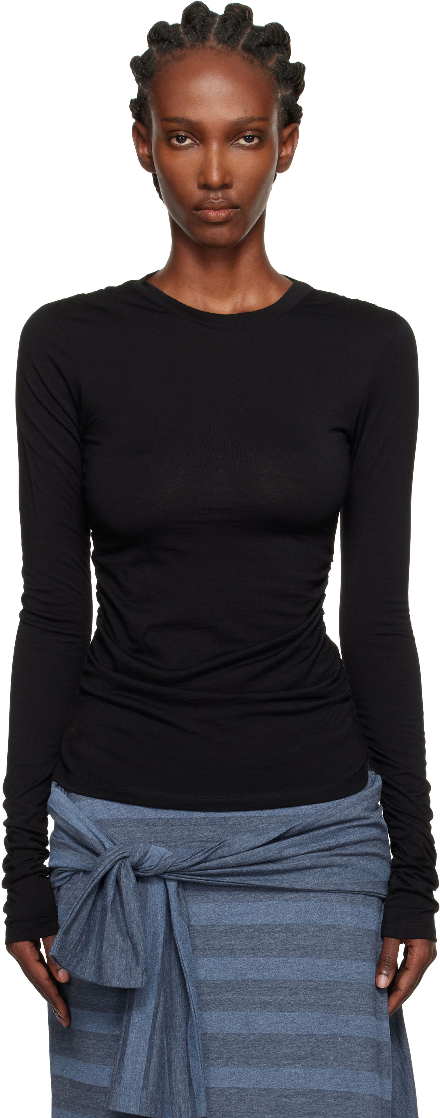 T-shirt OUR LEGACY Our Legacy Strain Slim Longsleeve T-Shirt Sort | W4256SIB, 0