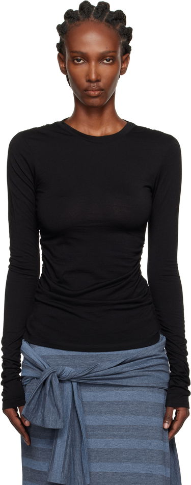 T-shirt OUR LEGACY Our Legacy Strain Slim Longsleeve T-Shirt Sort | W4256SIB, 0