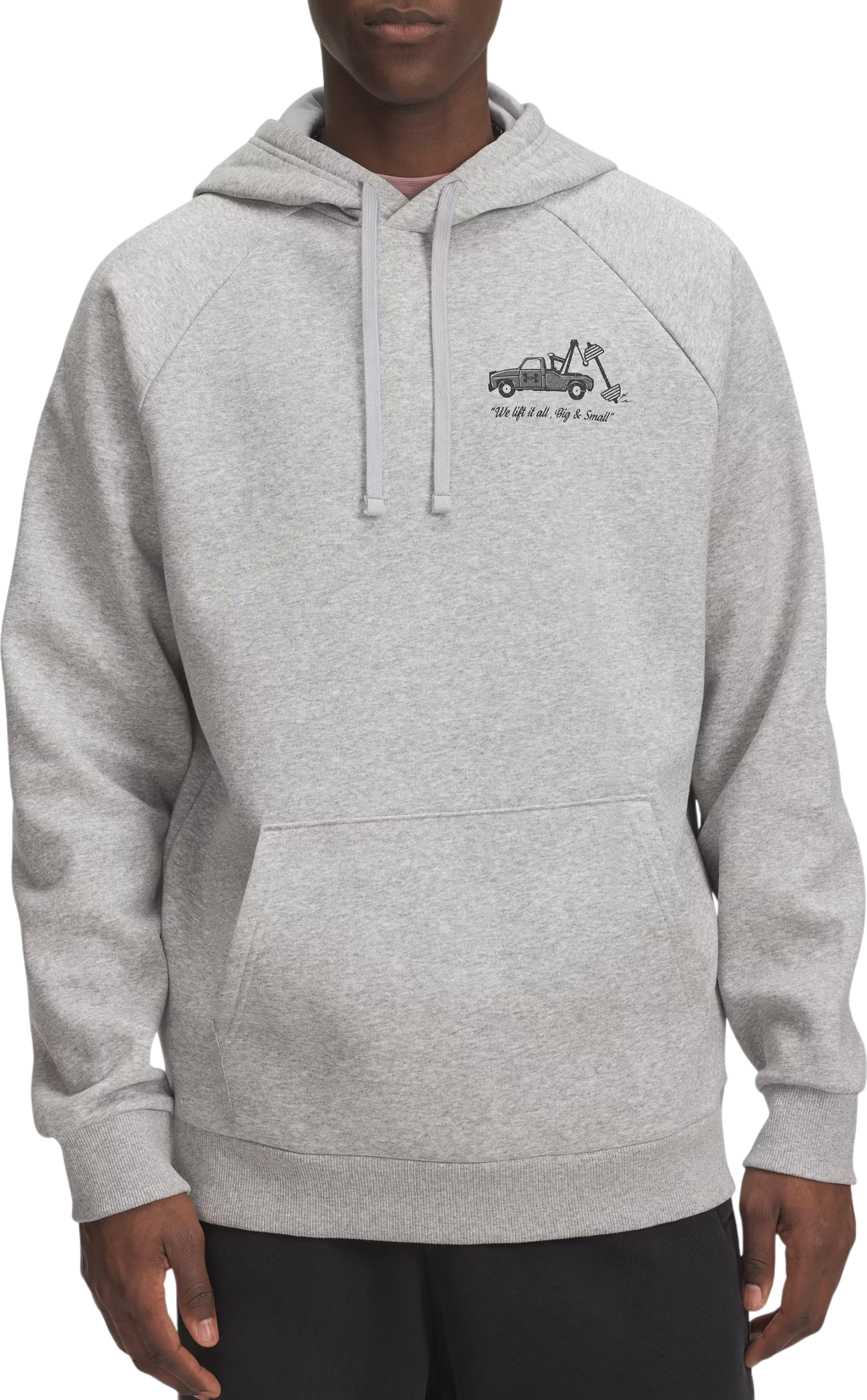 Sweatshirt Under Armour Rival Fleece Tow Truck Barbell Graphic Hoodie Grå | 6003955-011, 0