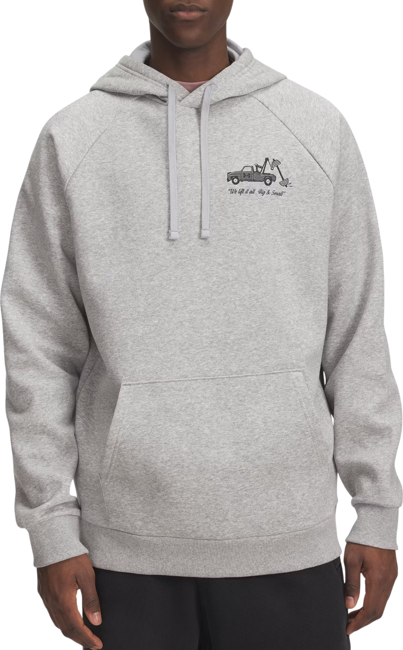 Sweatshirt Under Armour Rival Fleece Tow Truck Barbell Graphic Hoodie Grå | 6003955-011