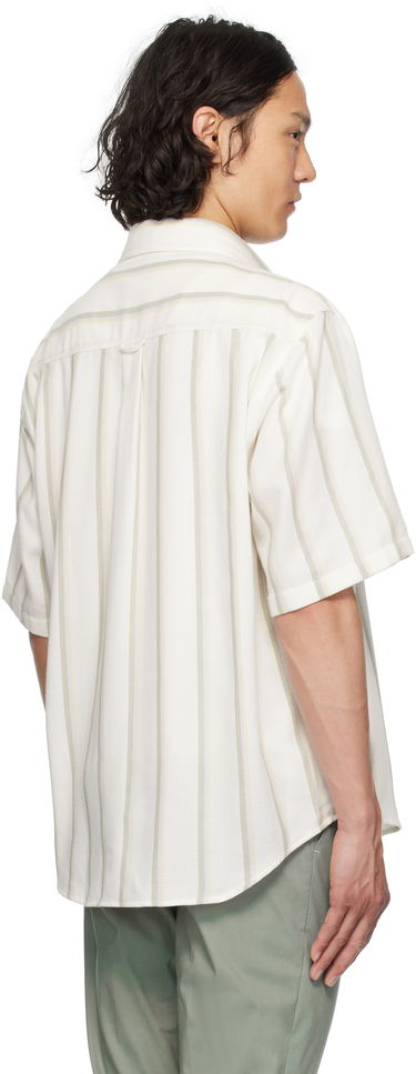 Skjorte BOSS Hugo Loose-Fit Striped Open-Weave Shirt Beige | 50539341, 2