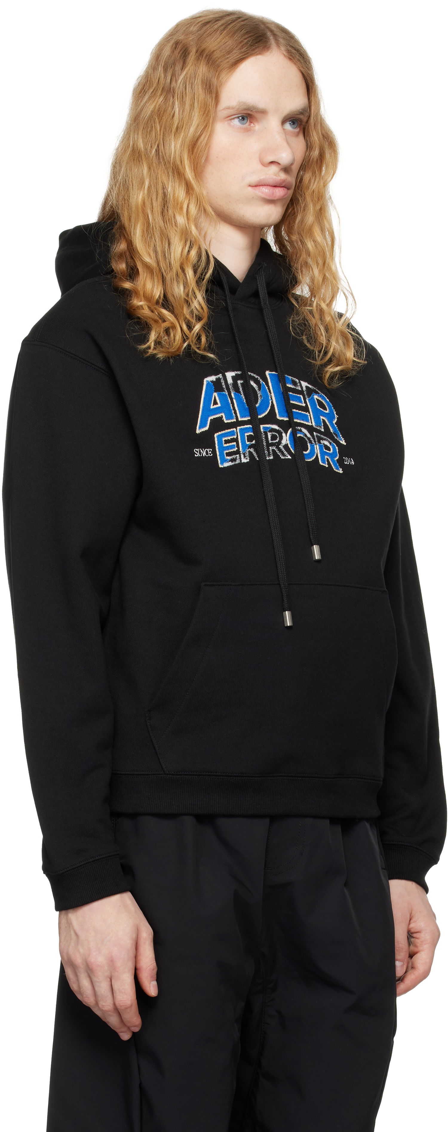 Sweatshirt ADER ERROR Distressed Logo Graphic Print Hoodie Sort | BN25FYHD0101BK, 1