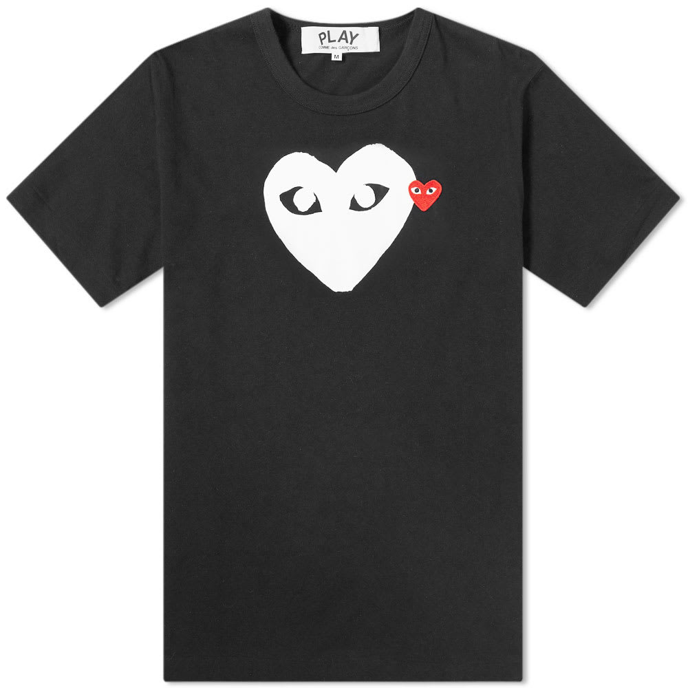 T-shirt Comme des Garçons Play Double Heart Logo Tee Sort | P1T116-1, 0